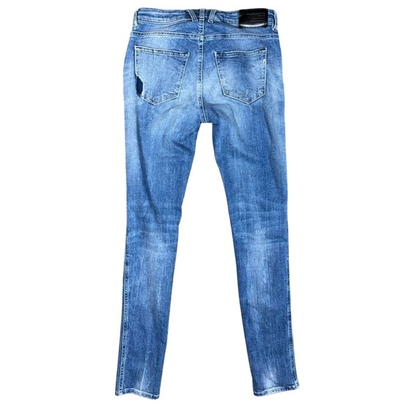 Replay Katewin Distressed Slim Fit Jeans in Medium Wash Size 24 - Picture 2 of 7